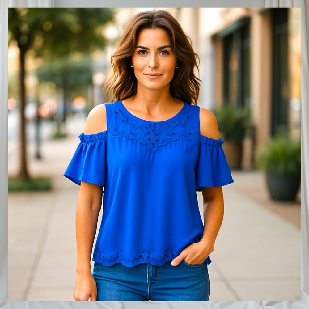 Skies Are Blue Cobalt Cut Out Tank Top